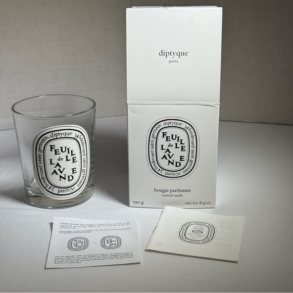 Diptyque Feuille de Laavnde 6.5 oz Empty Candle Jar with Box Luxury Glass Vessel - Picture 6 of 8
